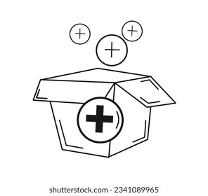 Procurement vector icon. shopping box illustration tent. symbols.