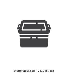 Produce container vector icon. filled flat sign for mobile concept and web design. Storage bin glyph icon. Symbol, logo illustration. Vector graphics