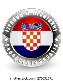 Produced in Croatia label. Vector icon