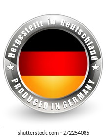 Produced in Germany label. Vector icon.