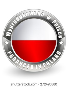 Produced in Poland label. Vector icon. 