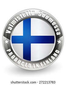 Produced in Sweden label. Vector icon.