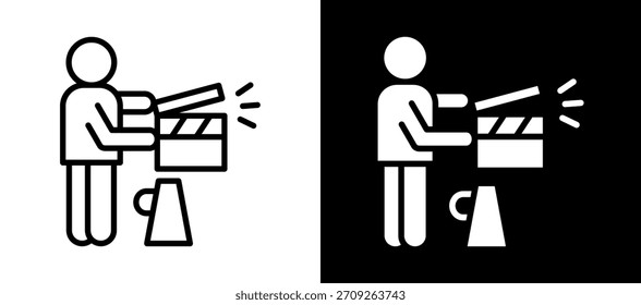 Ícone de comportamento do produtor branco Ilustração de vetor em preto