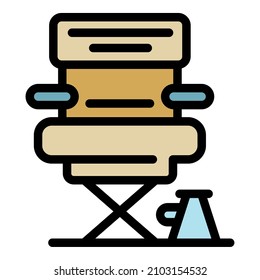 Producer chair icon. Outline producer chair vector icon color flat isolated