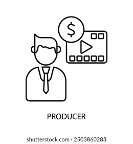 producer concept line icon. Simple element illustration.producer concept outline symbol design.