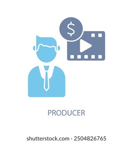 producer concept line icon. Simple element illustration.producer concept outline symbol design.