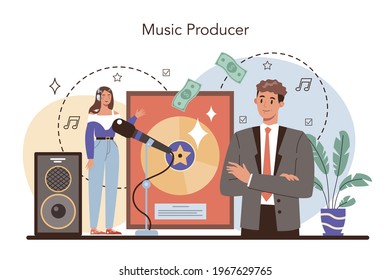 Producer Concept. Music Production, Entertainment Industry. Artist Creating