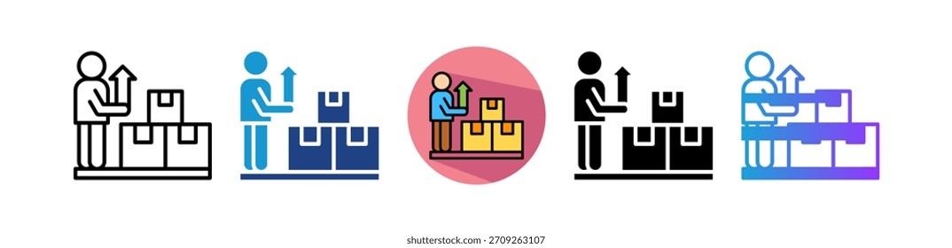 Icon für Produktionslieferungen - mehrere Vektorgrafiken