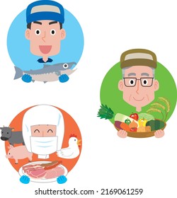Producers of fresh fish, meat and vegetables