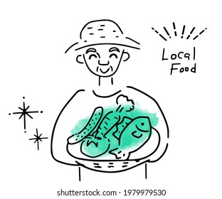 producing and consuming locally for sustainable living illustration