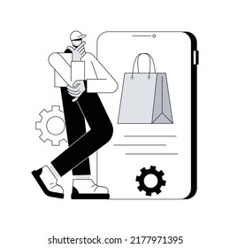 Product abstract concept vector illustration. About product, information page, web presentation, company website, UI element, menu bar design, landing, service catalog, commerce abstract metaphor.