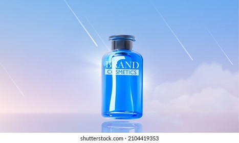 product ads with morning sky and meteor background . display product ad and website template. 