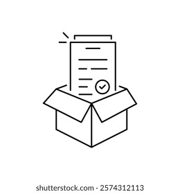 Product application line icon. Marketing, presentation, advertising. Abstract product concept. Vector illustration can be used for topics like promotion,