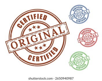 Produto Autenticação Carimbo, Certificado original selo etiqueta vetores
