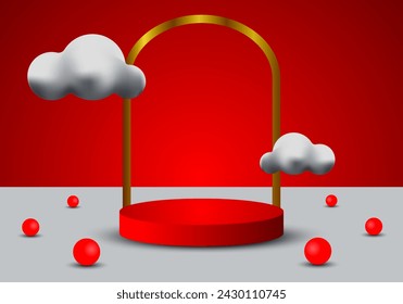 Product background 3d scene minimal podium with pedestal. showing vector 3d rendering of background with podium.