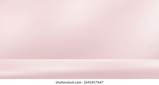 Product backgrounds for Autumn,Pink wall interior room shadow, light on 3d Podium display for Winter,Christmas banner,Studio background with blurry light effect on stand stage 