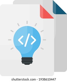 Concepto de Backlog de productos, diseño de iconos de color del vector de artefacto Scrum, símbolo de desarrollo de software y web sobre fondo blanco, ilustración de material de programación y codificación de computadoras