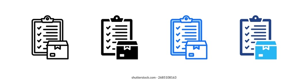 Ícone de Lista de Pendências do Produto Definir Coleção de Vários Estilos