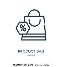 Produktbeutel dünne Linie Symbol. Produkt, handelsübliche Linearsymbole vom Bauernkonzept isoliertes Rahmenzeichen. Vektorgrafik-Symbol-Element für Webdesign und Apps.