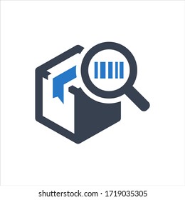 Product barcode icon on white background