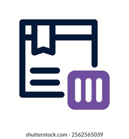 product barcode icon. vector dual tone icon for your website, mobile, presentation, and logo design.