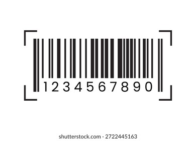 Código de barras de Producto aislado sobre fondo blanco, símbolo de código de escaneo de Precio al por menor para compras, gestión de inventario, embalaje, almacén y diseño de la tienda