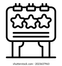 Product billboard icon outline vector. Featured data. Survey buy