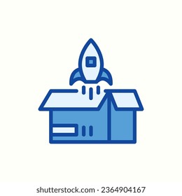 product blue icon, isolated icon in light background, perfect for website, blog, logo, graphic design, social media, UI, mobile app