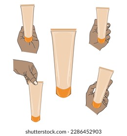 product bottle vector trapezoidal shape with some movement_ product in orange and black color