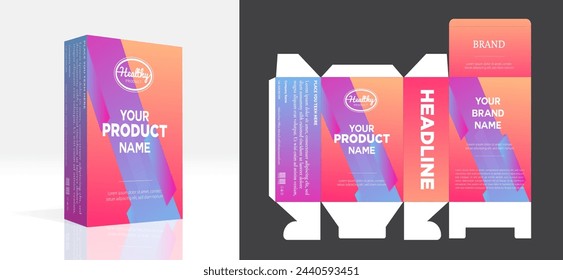  Product Box Design, packaging template for product vector design illustration.