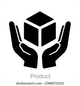 Concepto de icono de producto y caja