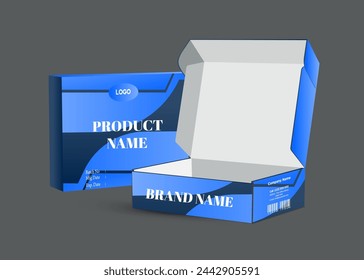 Product Box and label design with mockup template design.