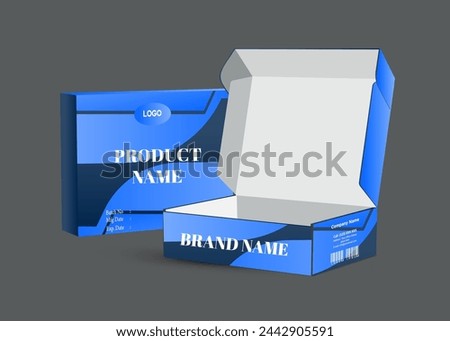 Product Box and label design with mockup template design.