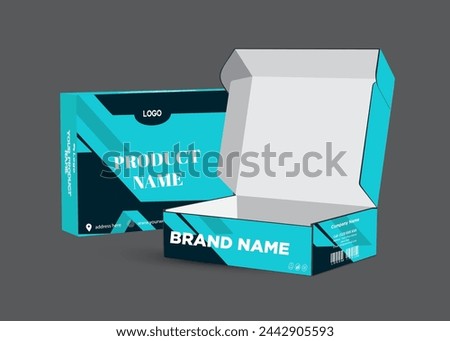 Product Box and label design with mockup template design.