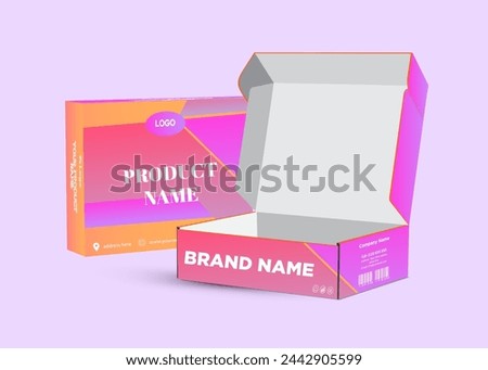 Product Box and label design with mockup template design.
