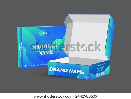 Product Box and label design with mockup template design.