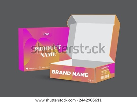 Product Box and label design with mockup template design.