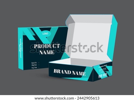 Product Box and label design with mockup template design.