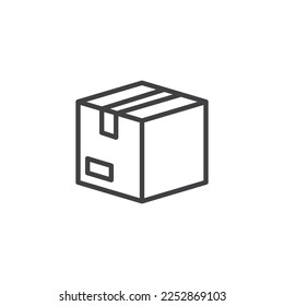 Product box line icon. linear style sign for mobile concept and web design. Cardboard box outline vector icon. Symbol, logo illustration. Vector graphics