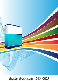 Product box on the abstract background
