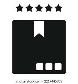 Product box review icon simple vector. Customer feedback. App service