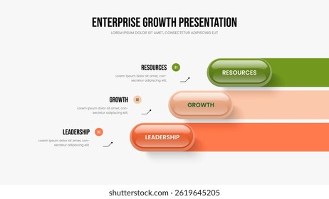 Product Briefing Slide Layout Vector Illustration. Visual Development 3 Element Diagram Slideshow Design. Digital Innovation Three Option Infographic Frame Template.