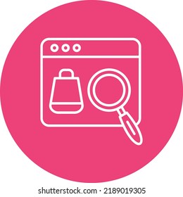 Product Browsing line circle icon vector image. Can also be used for web apps, mobile apps and print media.