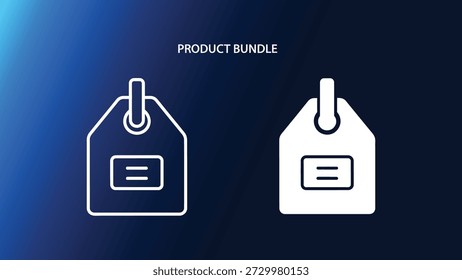 Conjunto de ícones do pacote de produtos com fundo de gradiente azul escuro e marcas brancas e pretas