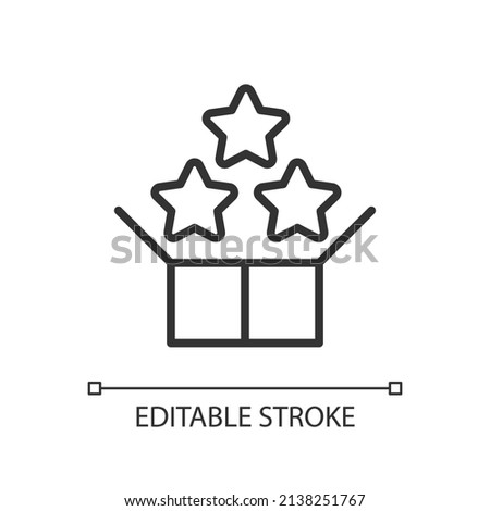 Product bundling as bonus pixel perfect linear icon. Sales promotion. Sell products combined together. Thin line illustration. Contour symbol. Vector outline drawing. Editable stroke. Arial font used
