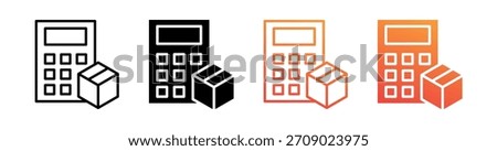 Product Calculator Multiple Style Icon Set Vector