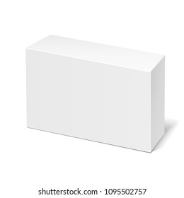 Product Cardboard Plastic Package Box. Illustration Isolated On White Background. Mock Up Template Ready For Your Design. Vector EPS10