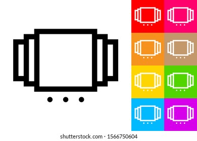 Product Carrousel Slider. Line Icon With Different Color Background.