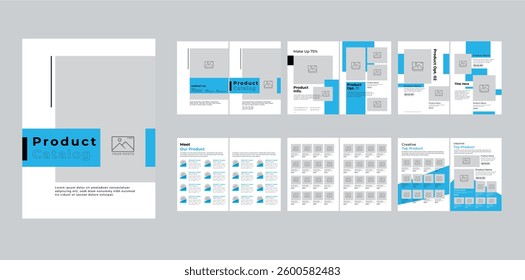 Product catalog design 12 page with cover design layout template