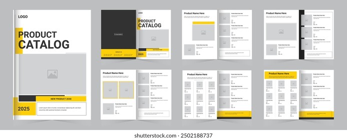 Product Catalog Design Template, Catalogue design for Company Catalog, furniture, fashion, Beauty yellow and black Product Catalogue layout